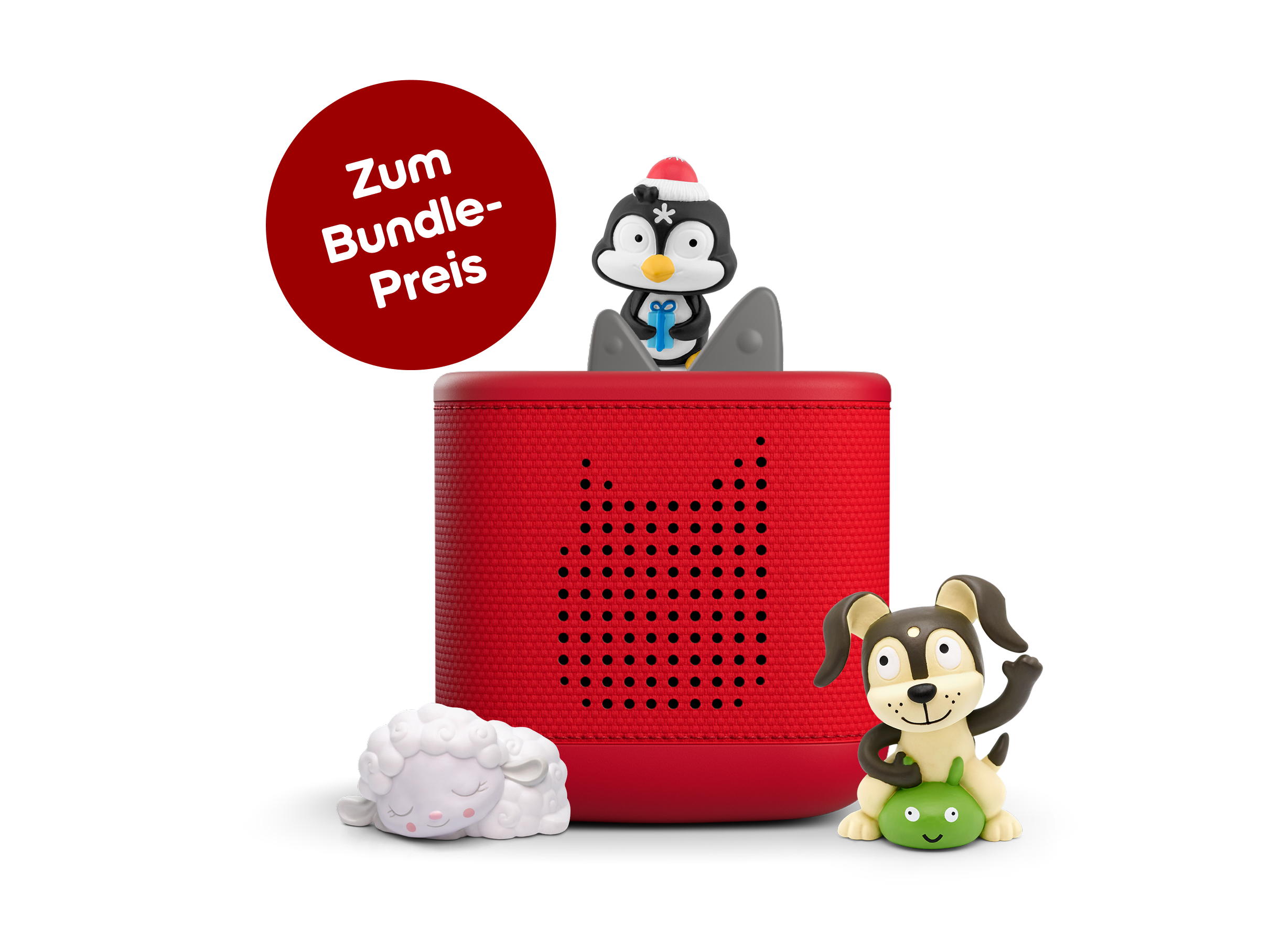 Toniebox 2: Weihnachtliches Starterset (Rot; mit Weihnachtsliedern, Spiel- und Bewegungsliedern, Schlummerschaf)