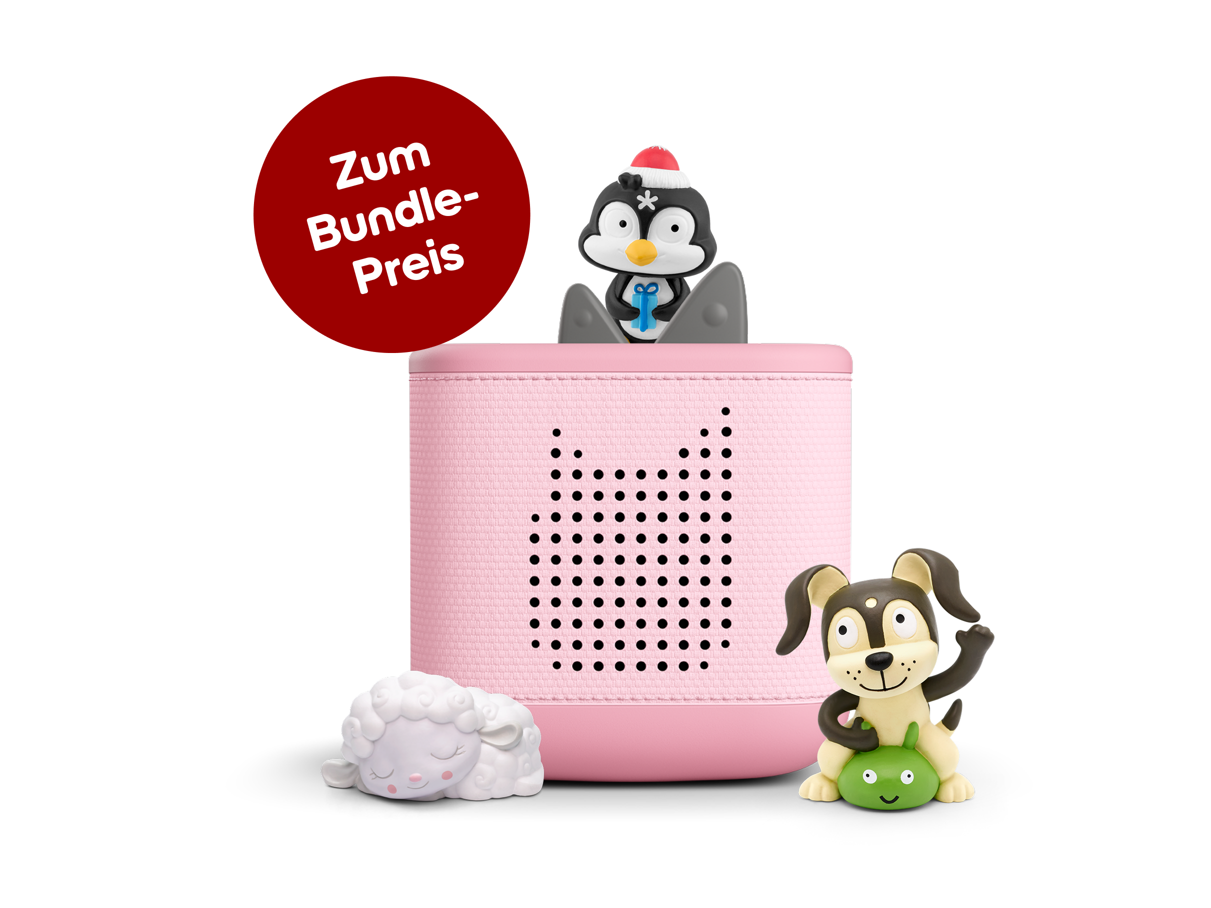 Toniebox 2: Weihnachtliches Starterset (Rosa; mit Weihnachtsliedern, Spiel- und Bewegungsliedern, Schlummerschaf)