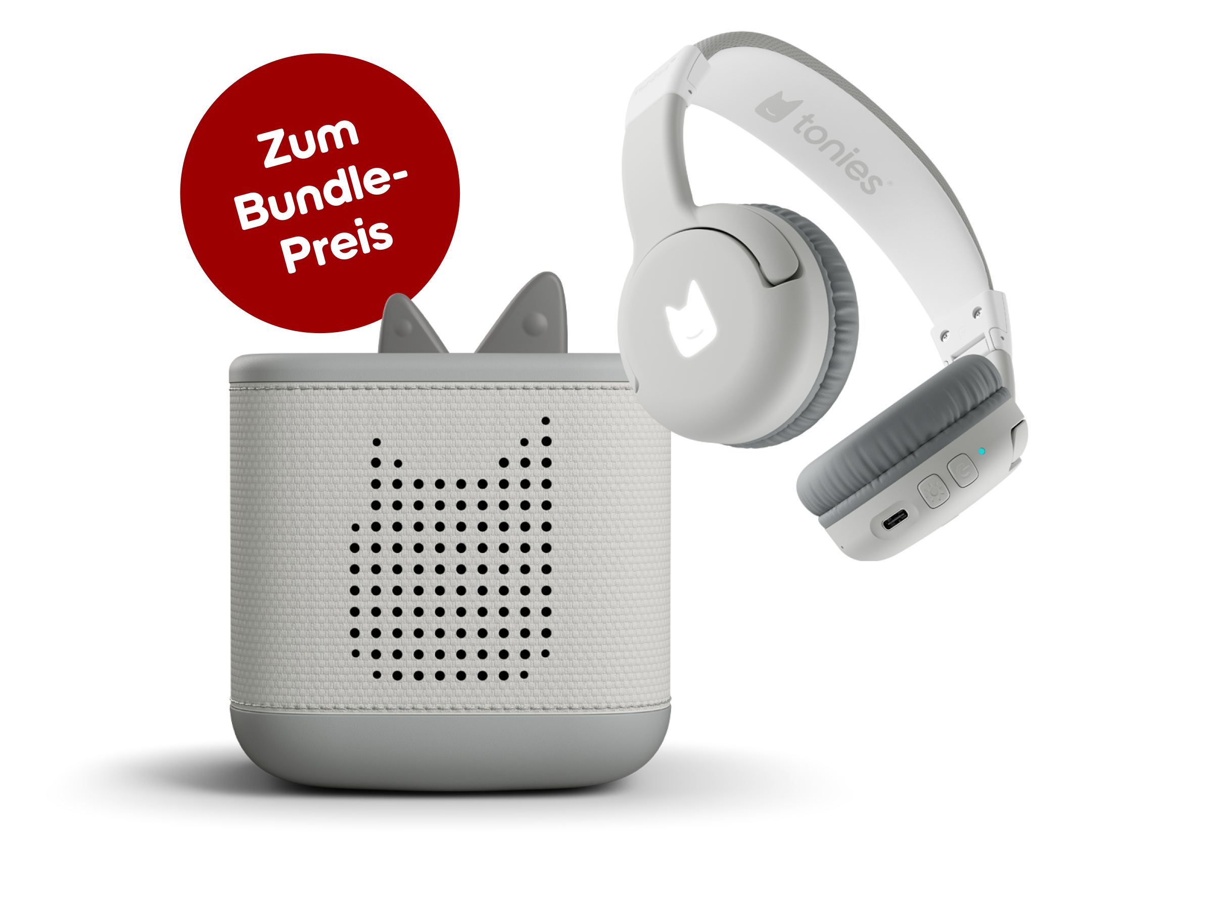 Bundle mit Toniebox 2 + Bluetooth® Kopfhörer in Mondgrau