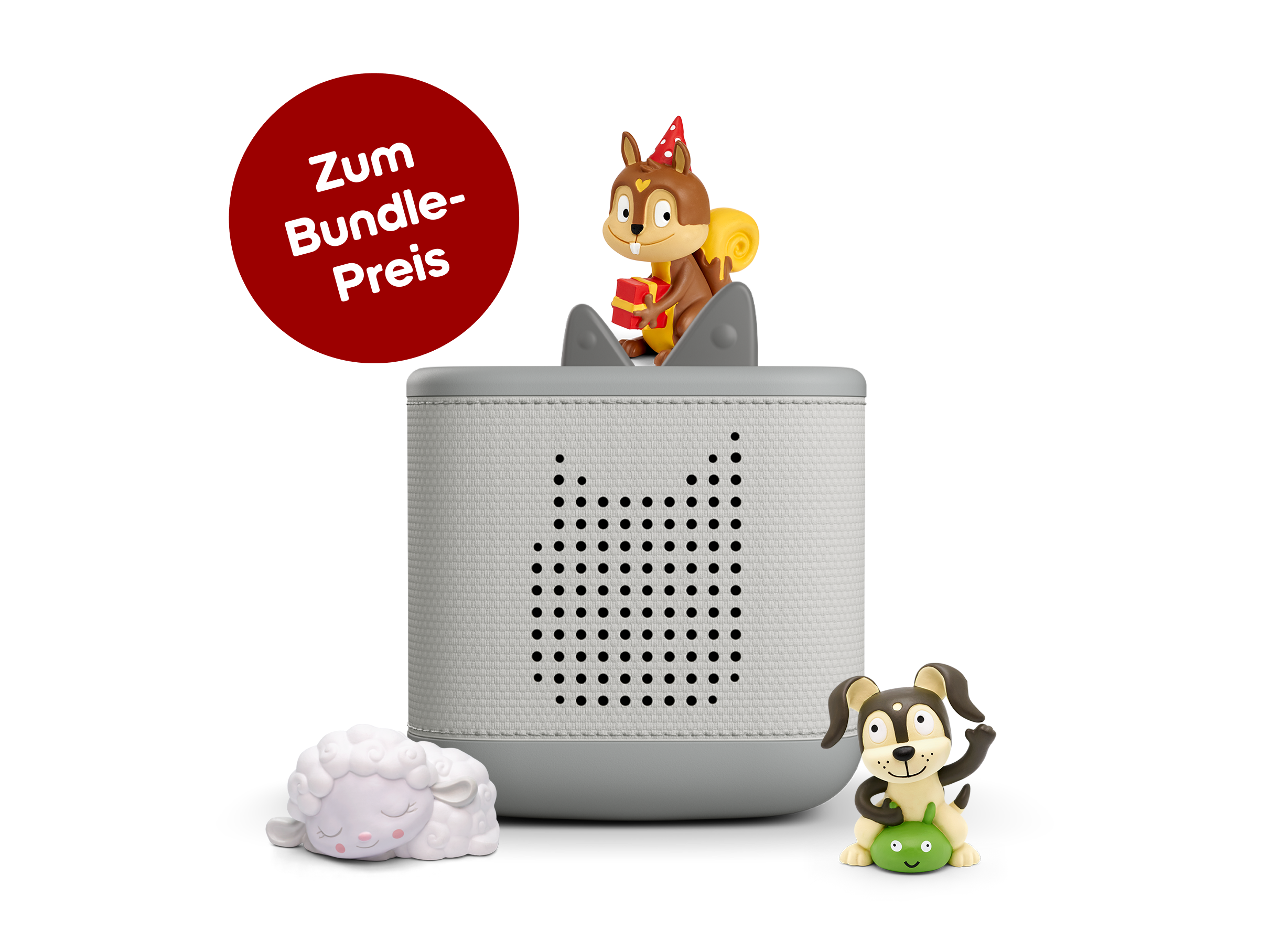 Toniebox 2 Starterset: Geburtstag (Grau; inkl. Geburtstagslieder, Spiel- und Bewegungslieder, Schlummerschaf)