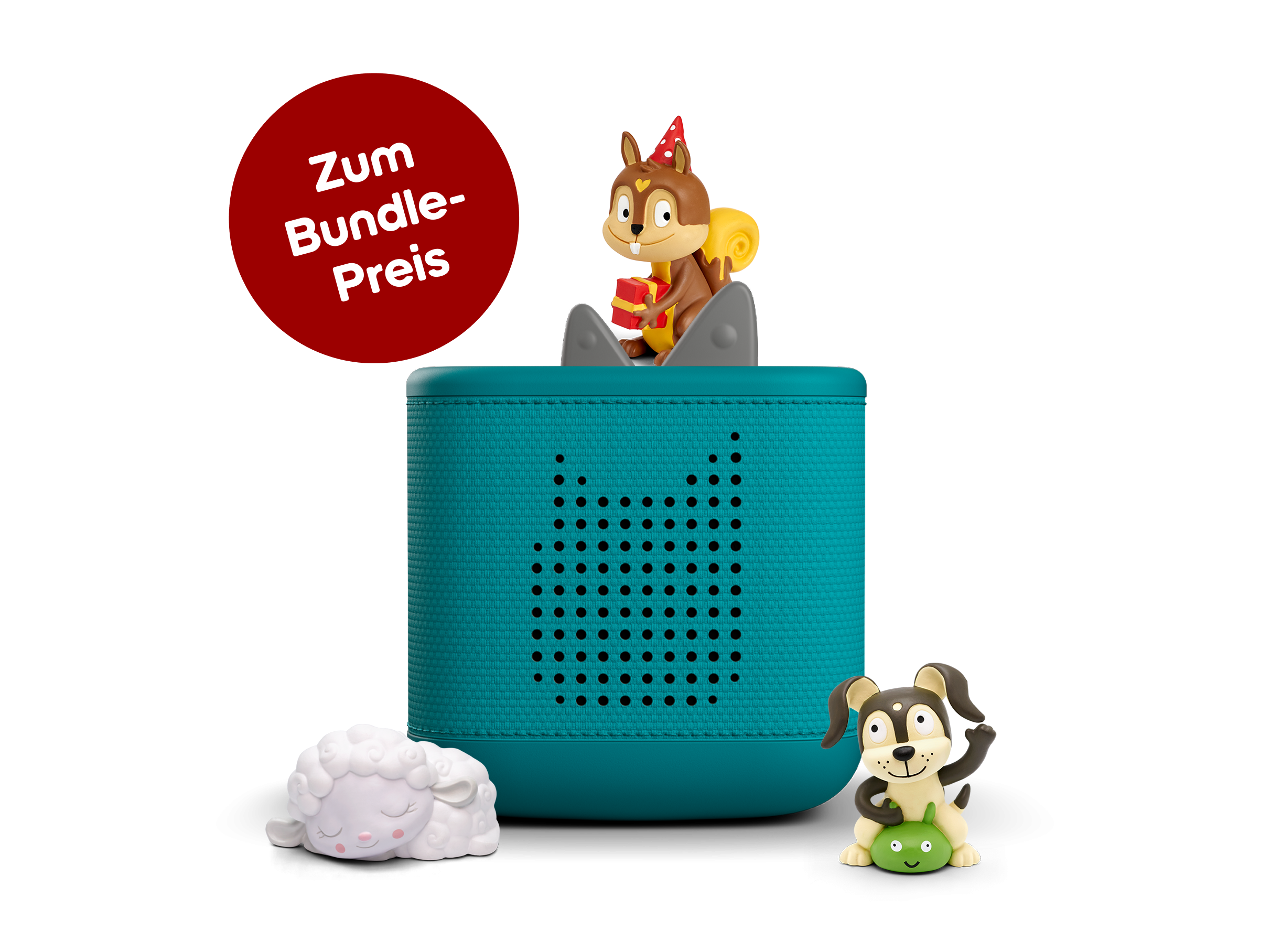 Toniebox 2 Starterset: Geburtstag (Meeresgrün; inkl. Geburtstagslieder, Spiel- und Bewegungslieder, Schlummerschaf)