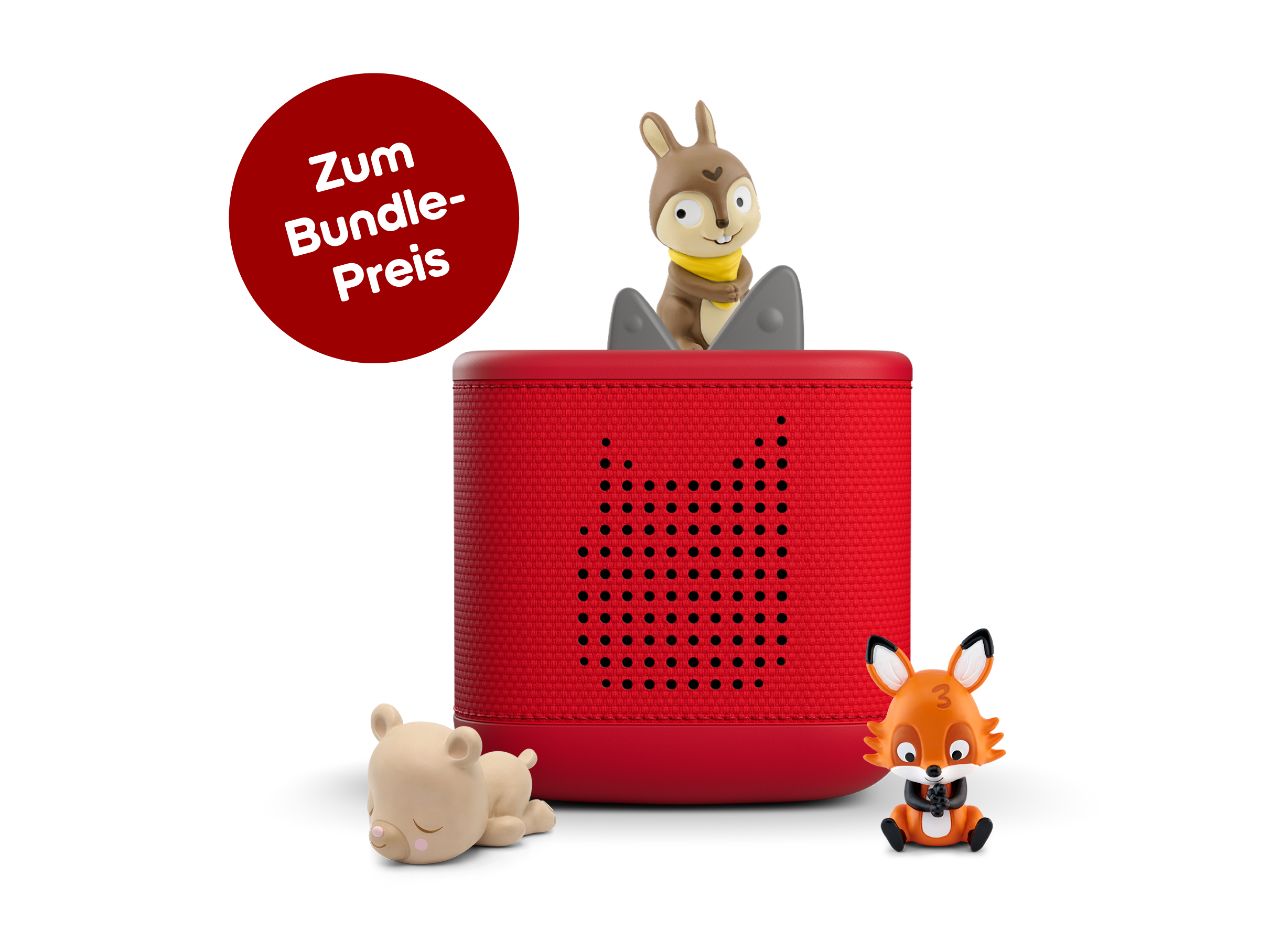 Toniebox 2 Starterset: Kindergarten (Rot; inkl. Kindergartenlieder, Zähllieder, Schlummerbär)