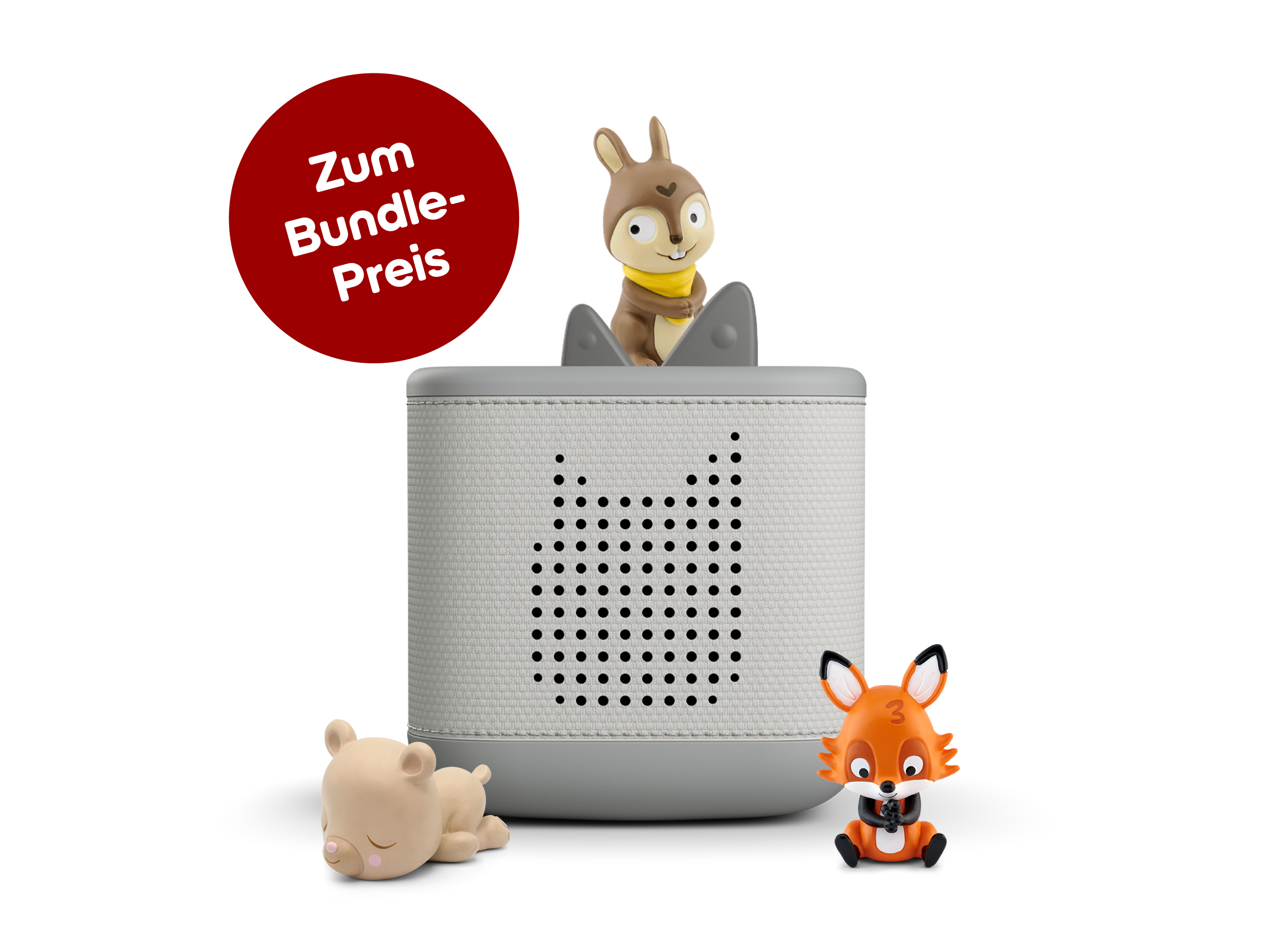 Toniebox 2 Starterset: Kindergarten (Grau; inkl. Kindergartenlieder, Zähllieder, Schlummerbär)