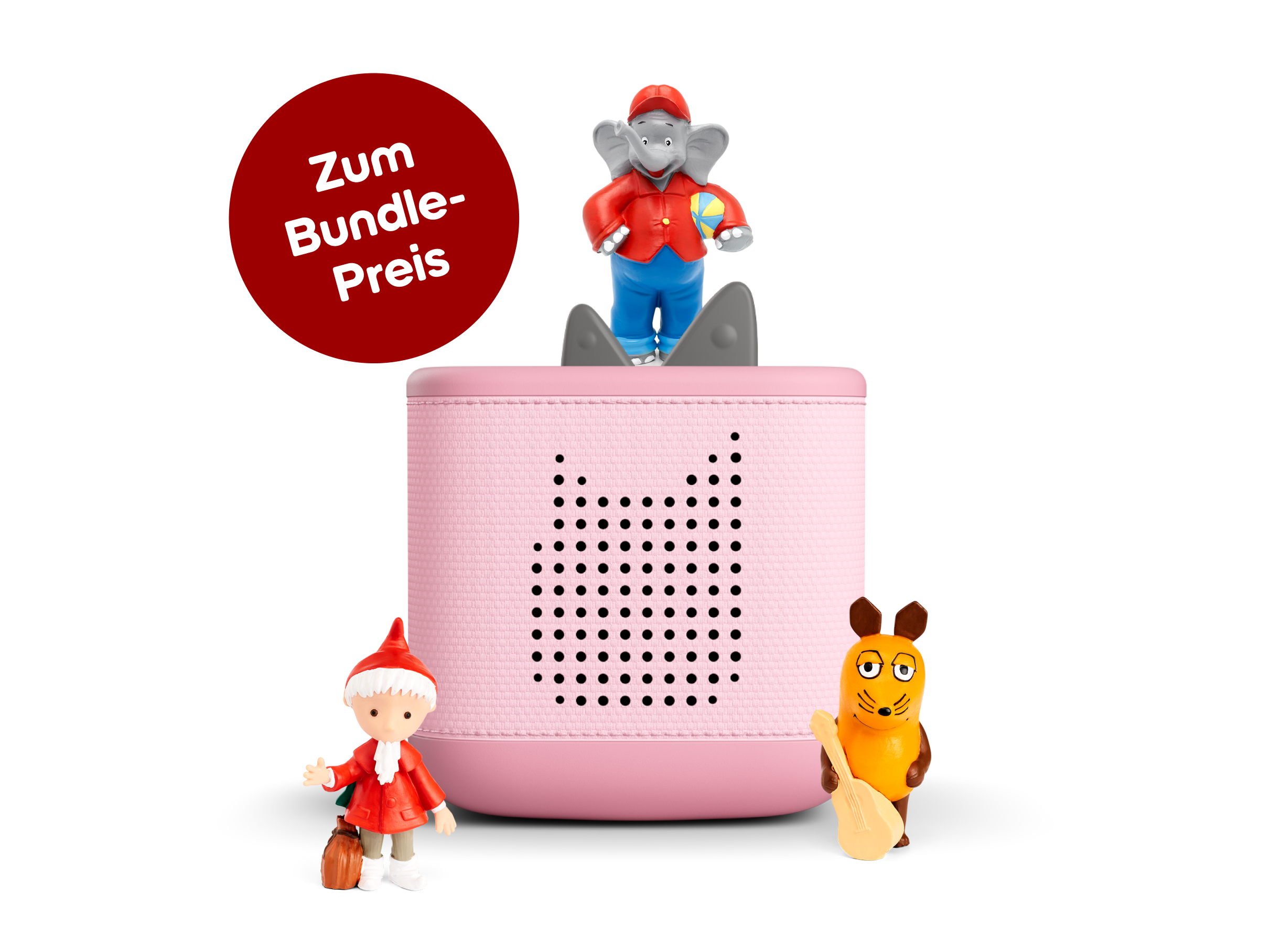 Toniebox 2 Starterset: Kindheitsklassiker (Rosa; inkl. Benjamin Blümchen, Sandmännchen, Maus)